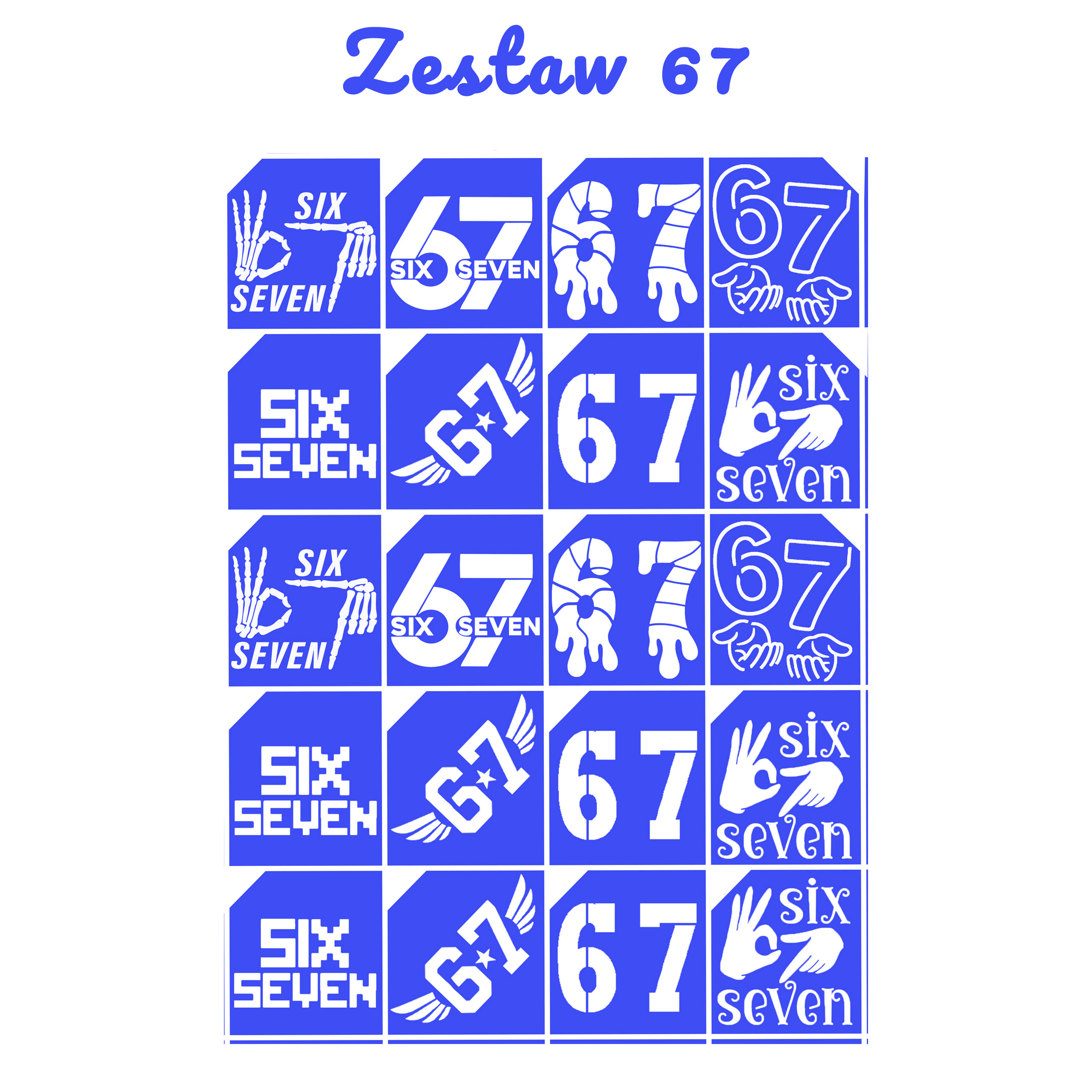 Szablony do tatuaży brokatowych zestaw tematyczny "67"