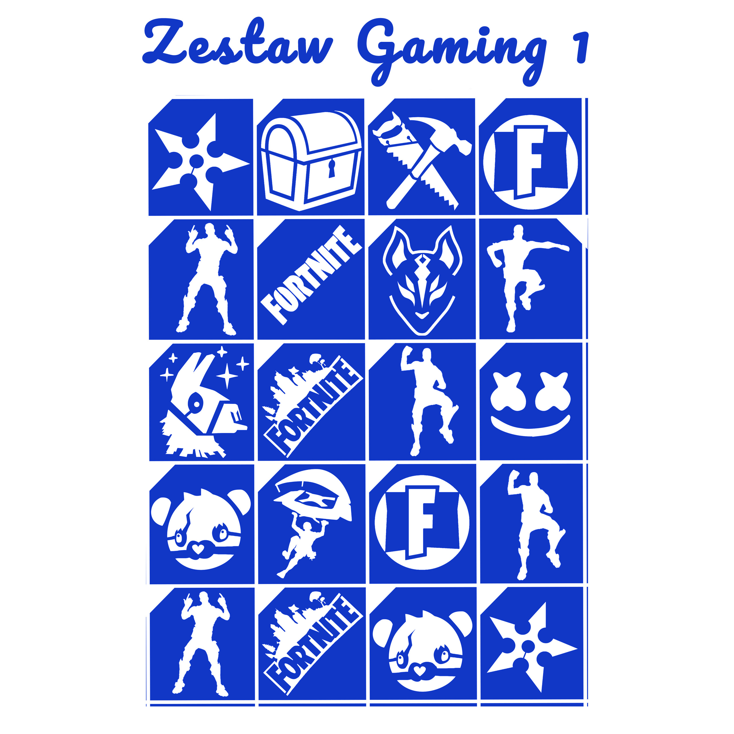 Szablony do tatuaży brokatowych zestaw tematyczny "Gaming 1"