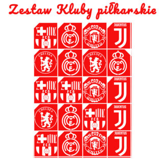 Szablony do tatuaży brokatowych zestaw tematyczny "Kluby piłkarskie"