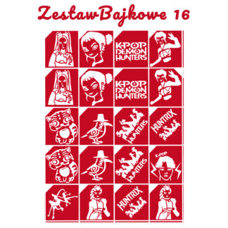 Szablony do tatuaży brokatowych zestaw tematyczny "Bajkowe 16"