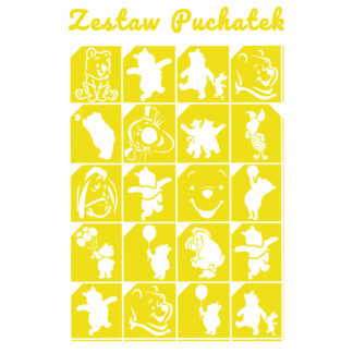 Szablony do tatuaży brokatowych zestaw tematyczny "Bajkowe 18"