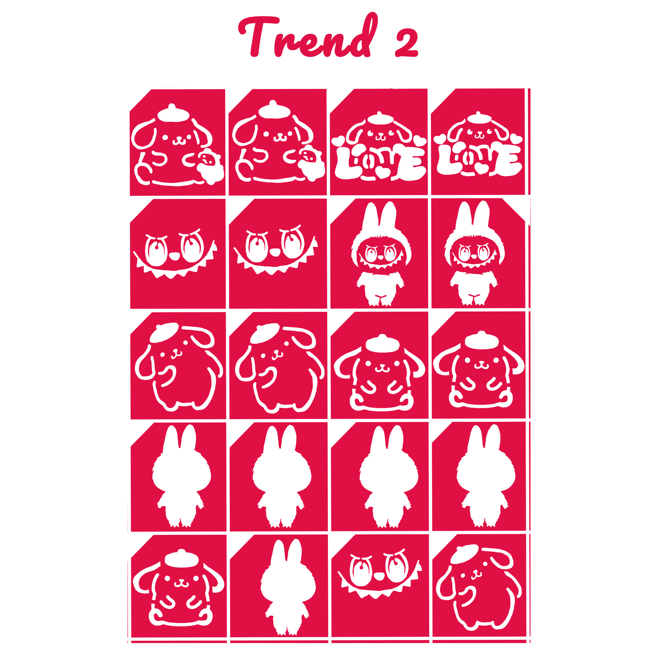 Szablony do tatuaży brokatowych zestaw tematyczny "Trend 2"