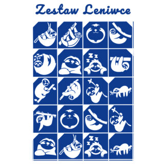 Szablony do tatuaży brokatowych zestaw tematyczny "Leniwce"